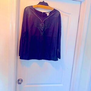 Alberto Makati black Embellished Faux leather Top